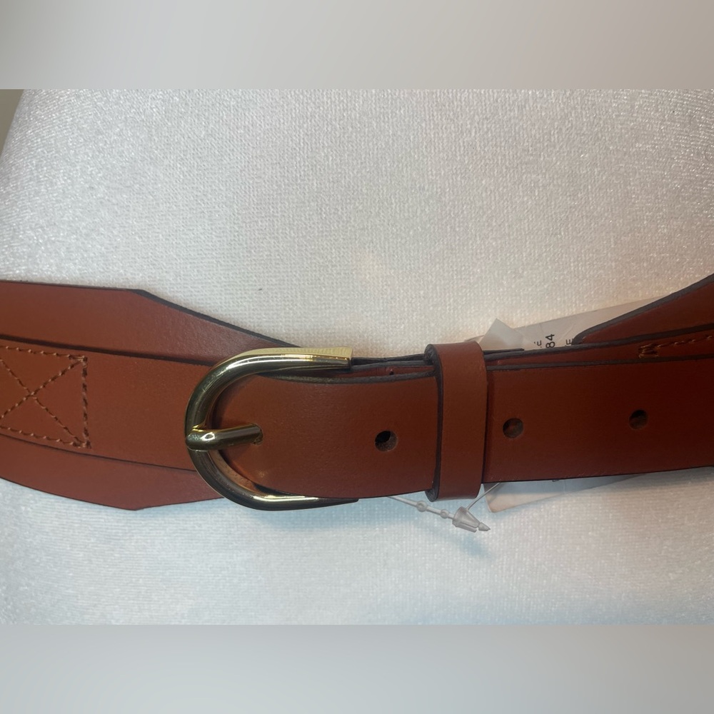 J. Crew Factory Leather Waist Belt, Camel, Sz M/L or XL Please see measurements - Picture 5 of 16